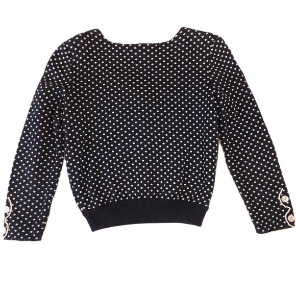 Valentino Blue & White Polka Dot Cardigan | Cotton | Wavy | Vintage | VGUC | 8 - Picture 5 of 10